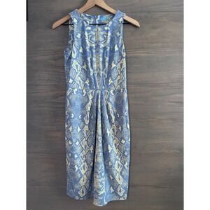 J. McLaughlin Catalina Cloth Snakeskin‎ Dress Size XS Blue
